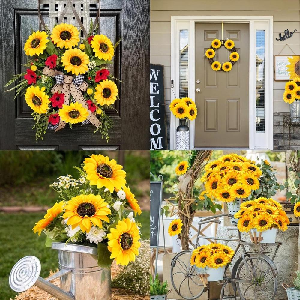 3/5Pcs Artificial Flowers Sunflowers Home Vase Garden Room Table Decor Wedding Bouquet Festival Yard Handmade Diy Gift Accessory