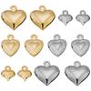 120Pcs 6 Style Stainless Steel Heart Charms, Golden & Stainless Steel Color, 8.5~13x6~11.5x3~4.8mm, Hole: 1~1.2mm, 20pcs/style