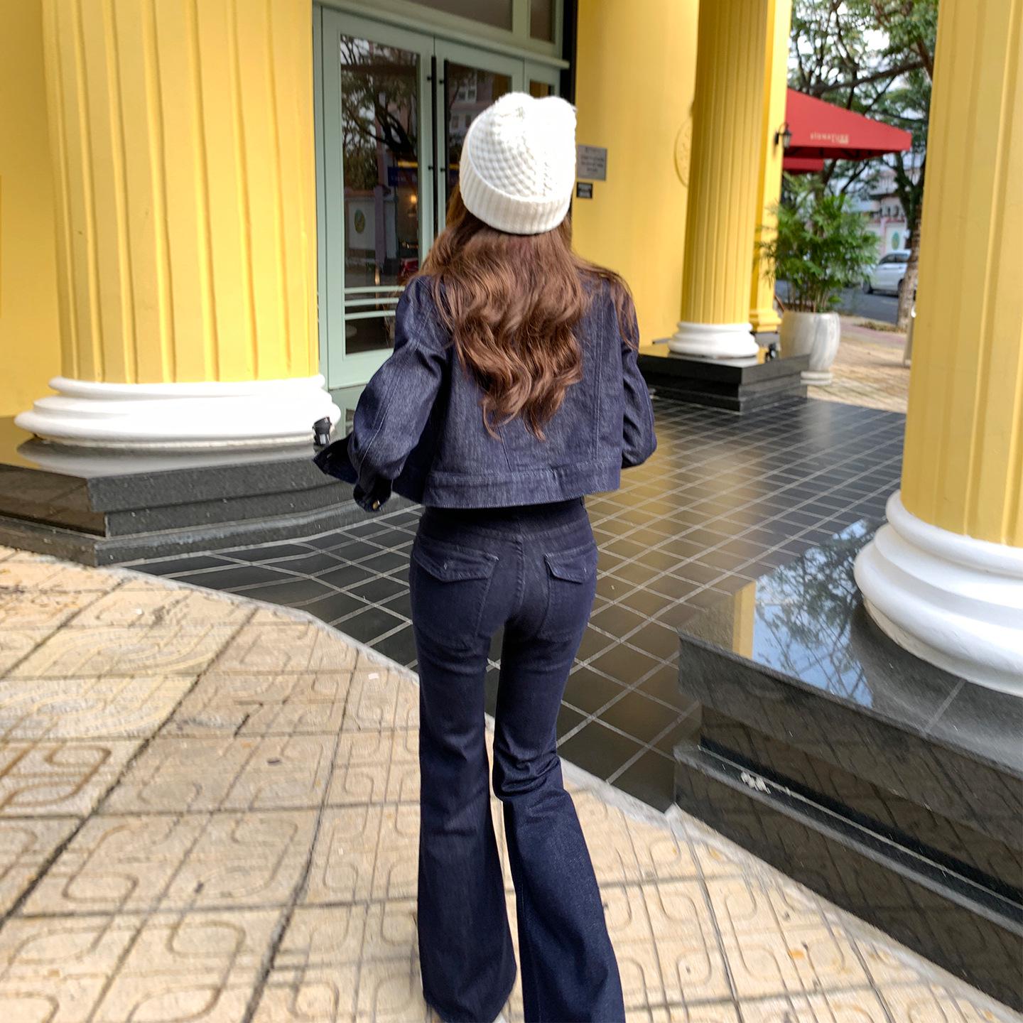 Holi-island Весна/Лето Новая узкая эластичная джинсовая куртка - Современная, удобная и стильная. Large