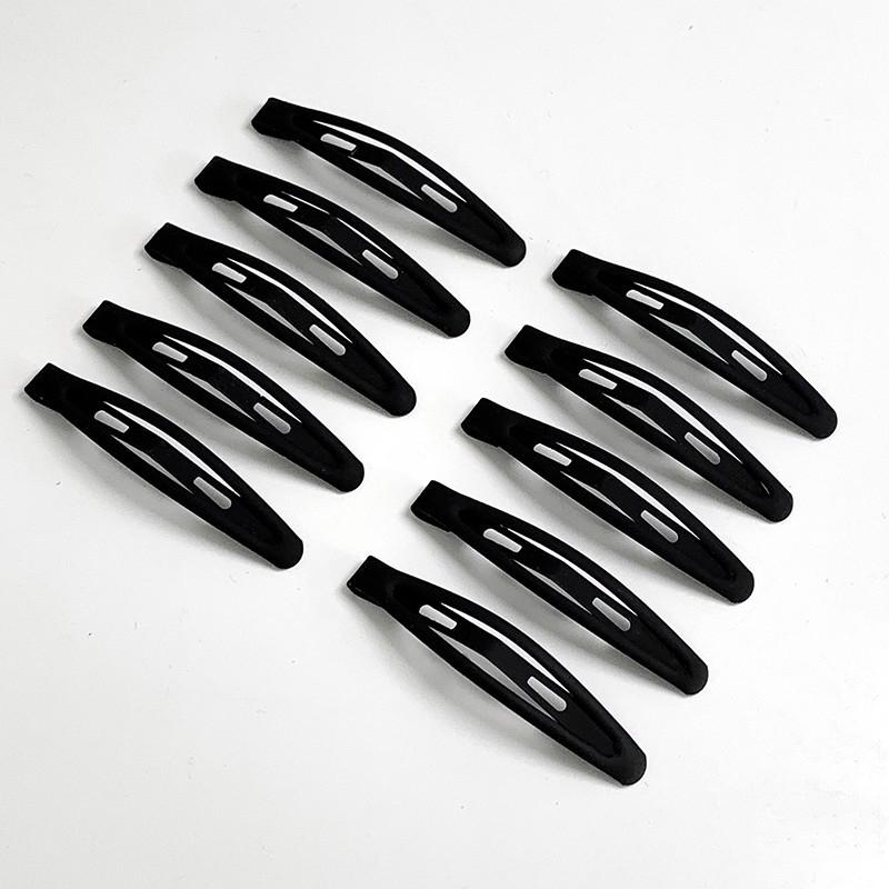 10pcs of simple black hair clips for women, ideal for fixing bangs and backcombing.