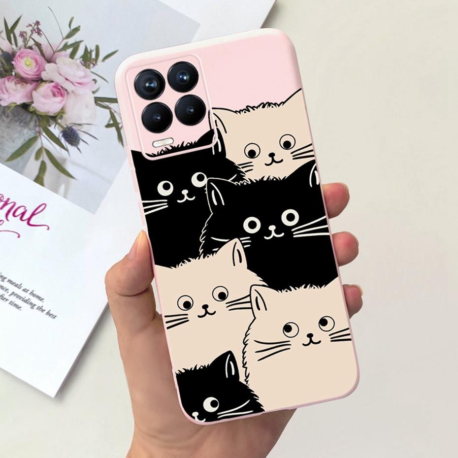Capa Para Realme 8 Pro / Realme 8 4G Desenho Animado Fofo Cor Doce Silicone Macio Capa Para Realme8 8Pro RMX3085 RMX3081 Capas de Telefone