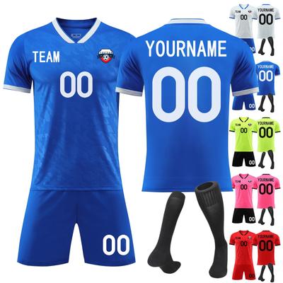 Ensemble de maillots de football pour hommes Respirant Séchage Rapide Kit Uniforme avec Short et Chaussettes pour Sports d'Équipe et Entraînement