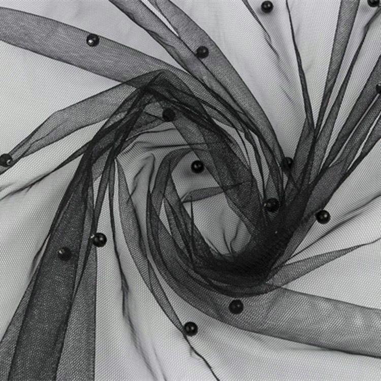 Fairy Internet Celebrities White Yarn Nails Imitation Pearl Mesh Encryption Soft Princess Dress Headgear Wedding Fabric White