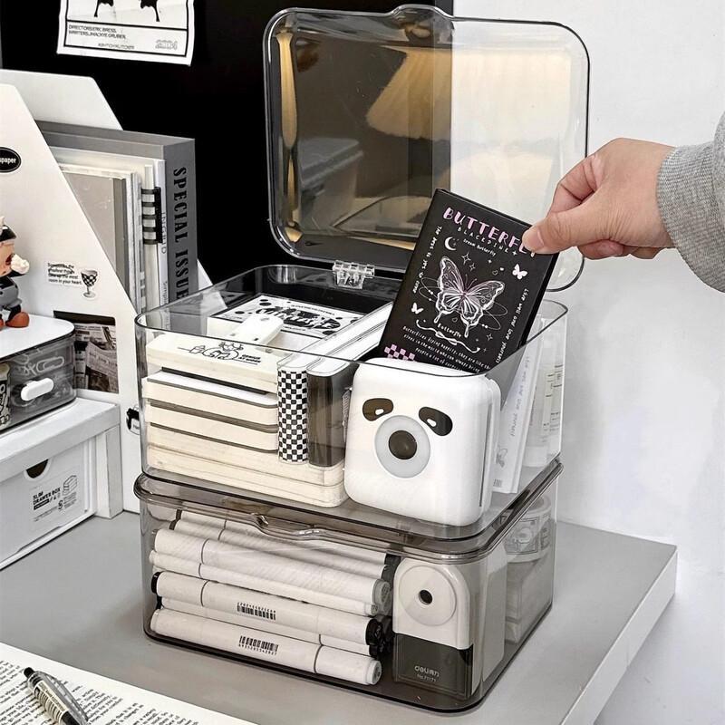 Jiemengzhe Clear Acrylic Flip-Top Desktop Organizer