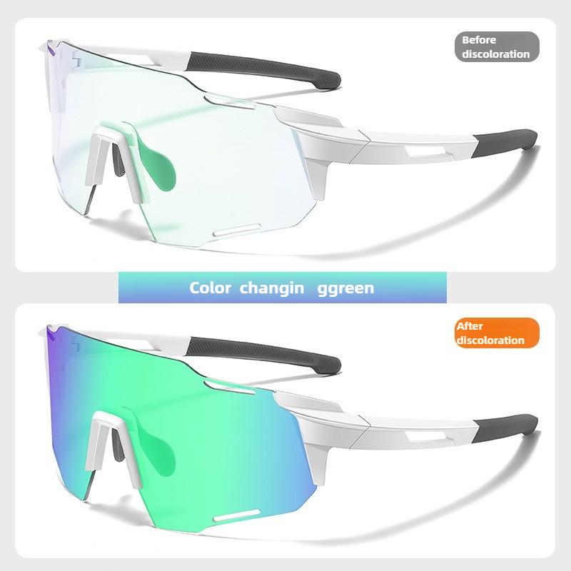 Cycling Glasses Large Frame Outdoor Color Changing Sunglasses Running Windproof Sand Resistant UV Rays
