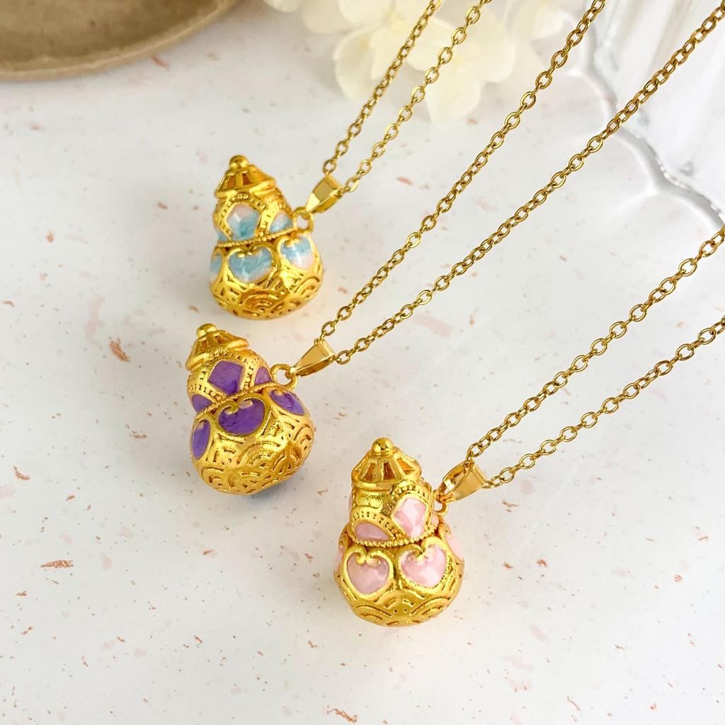 Necklace Ancient Gold Auspicious Gourd Necklace Light Luxury Niche Fashion High Sense Does Not Fade Necklace Accessories Women's Summer