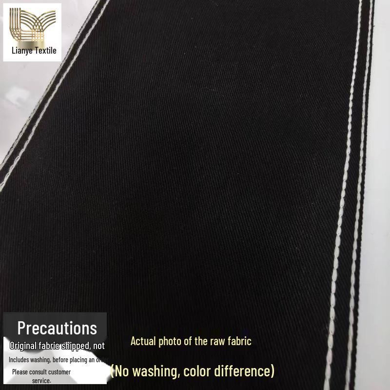 10-Piece Black Non-Stretch Denim Fabric for All-Season Clothing and Pants