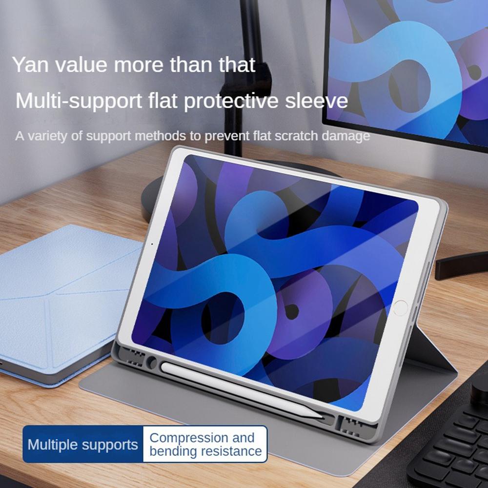 Tablet Case For iPad 10.2 (2021)/(2020)/(2019) Folding Stand Shockproof Leather Cover with Pencil Holder