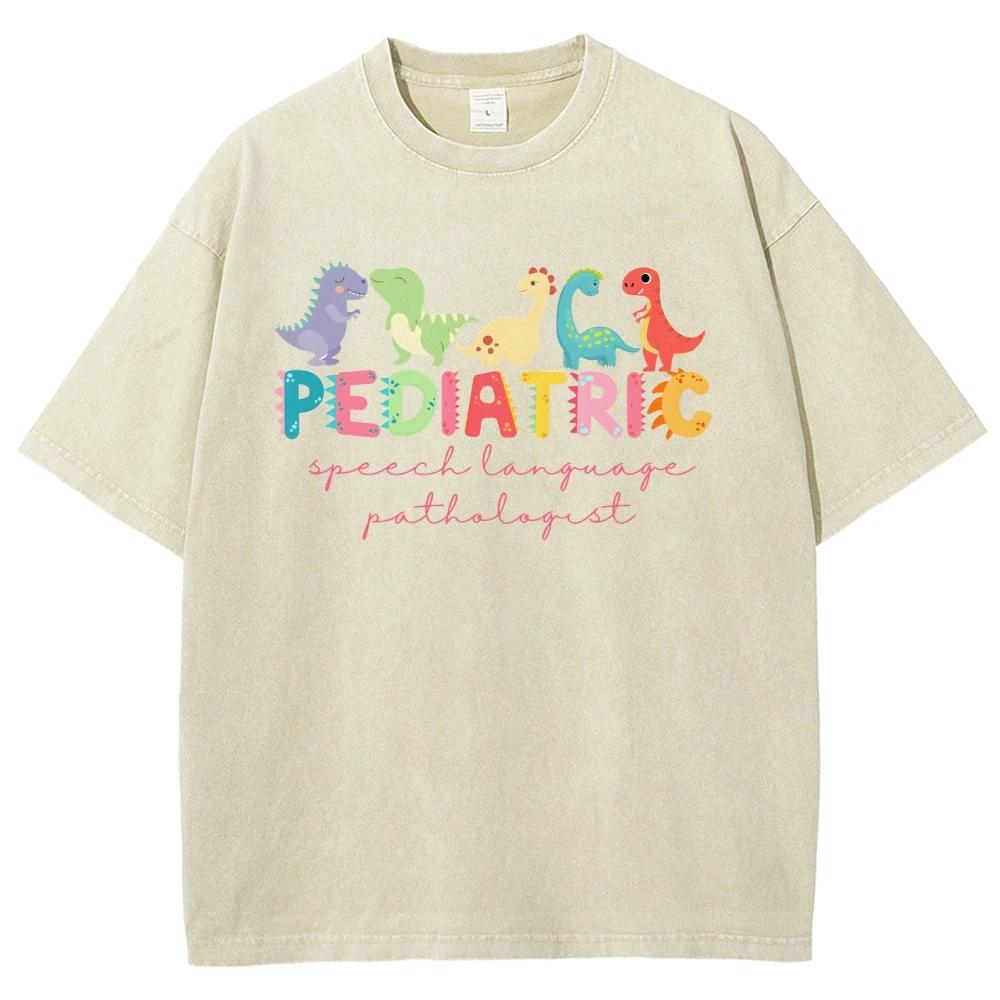 Summer Comfort Women's Wash T-Shirt Loose Oversized Cotton Short Sleeve Color Letter Print Cute Top Tee