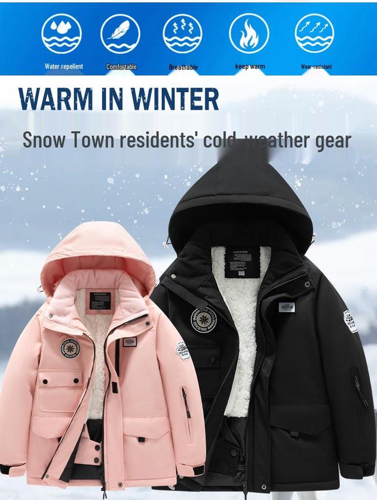 Children's Winter Ski Suit: Fleece-Lined, Waterproof, Windproof, One-Piece Ski Bib Pants for Boys and Girls