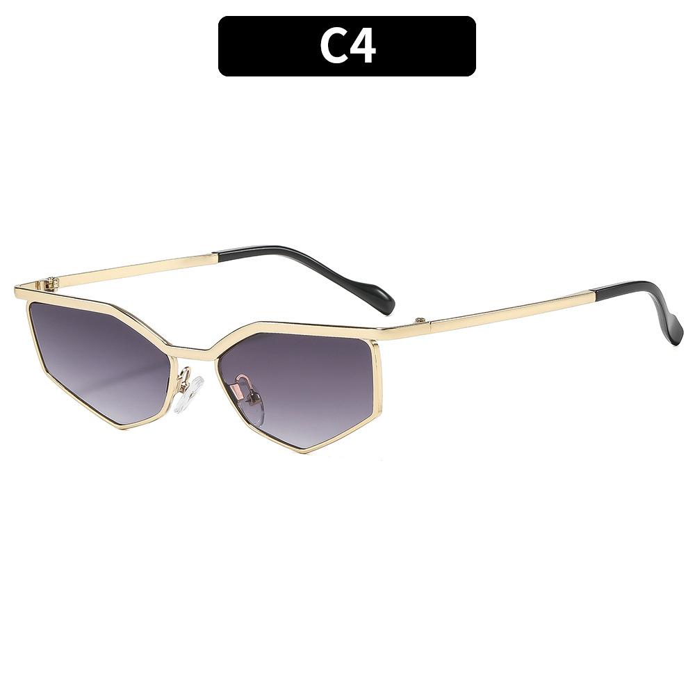 European and American metal retro irregular cat eye trend sunglasses Internet celebrities street shooting fashion personalized sunglasses new glasses