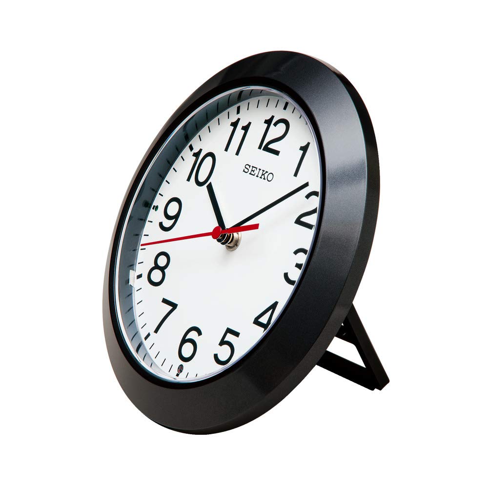Seiko Clock Black Wall Diameter x KX241K, Analog, Radio-Controlled, Metallic, Clock/Table Clock, Dimensions 20.3cm 4.4cm