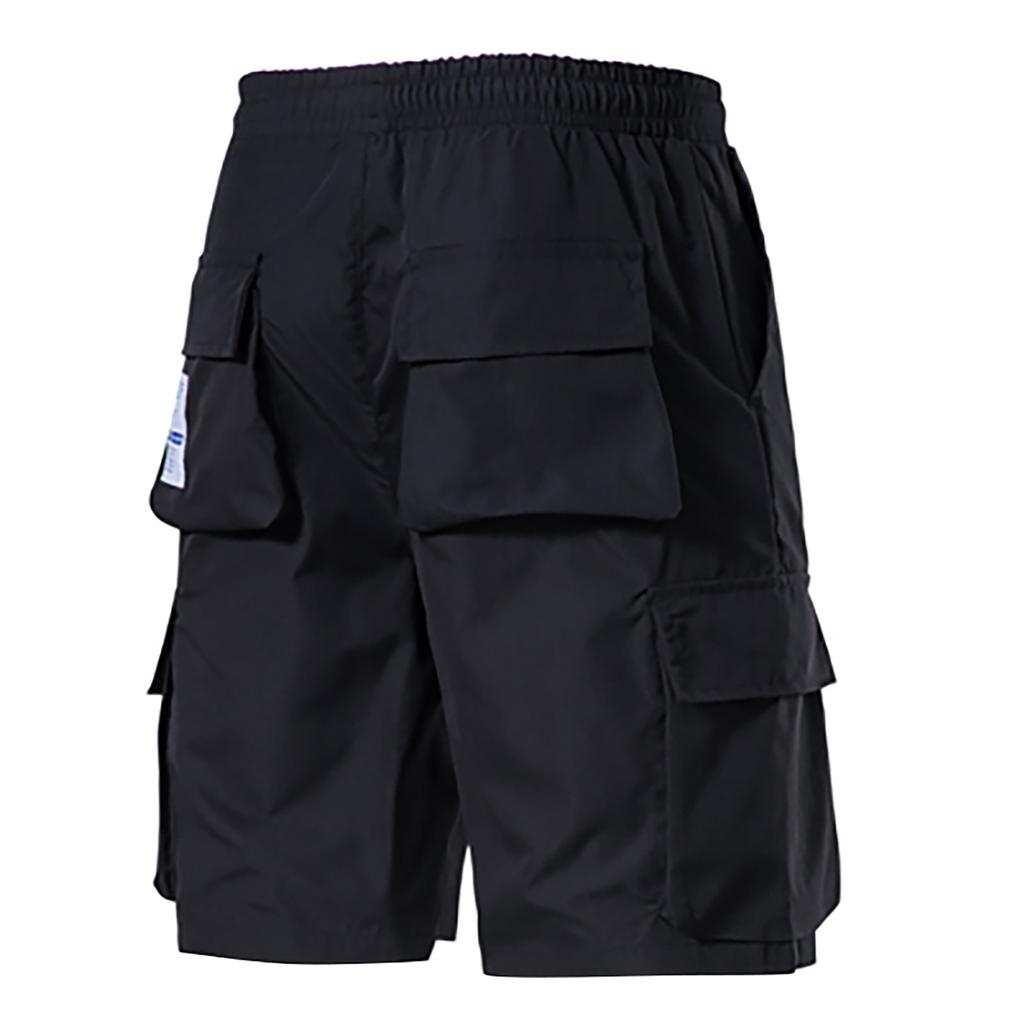 Men's Fashion Summer Drawstring Pocket Beach Pants Shorts Overalls Shorts
