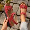 New 2025 Plus Size Casual Fishmouth Sandals Roman Style Sandals Women's Outer Wear Velcro Shoes