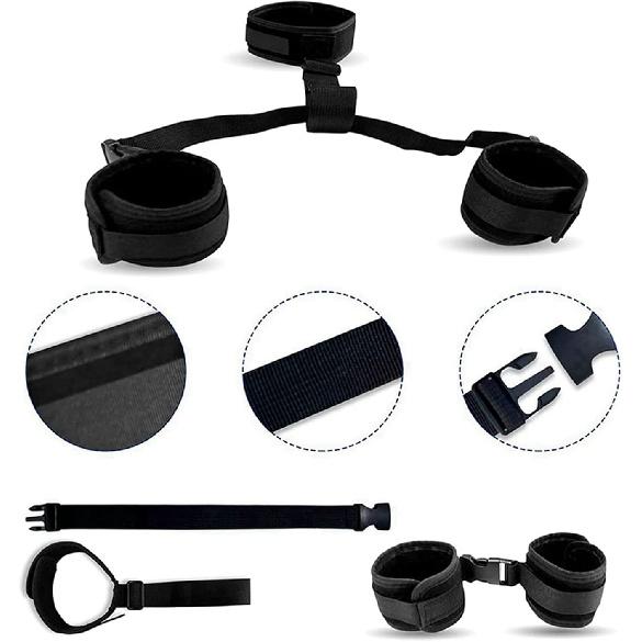 BDSM Sex Toys Bondage Kit Straps Cuffs Bondaged Tie Downs Kit Women Sweater | Fuzzy Handcuffs Restraints and Blindfold for Grownups Bedroom Bed