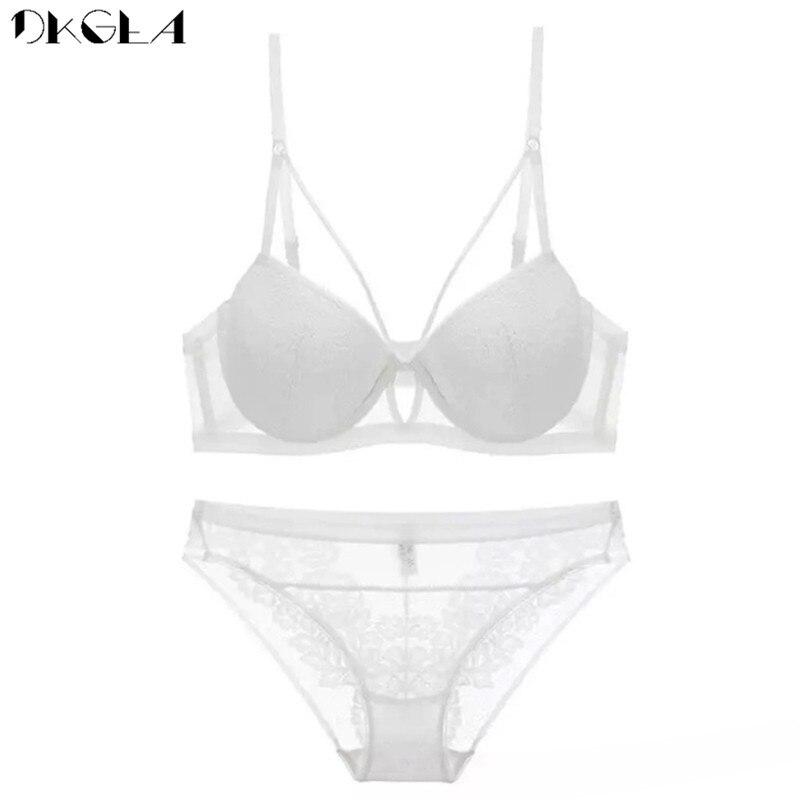 

DKGEA модный бюстгальтер пуш-ап сексуальный кружевной бюстгальтер толстый женский комплект нижнего белья черный 85B белый