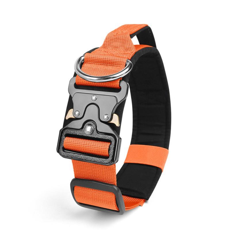 Heavy Duty Dog Collar Medium To Large Breeds Anti-Pull Tactical Nylon With Adjustable Buckle Multiple Colors Sizes