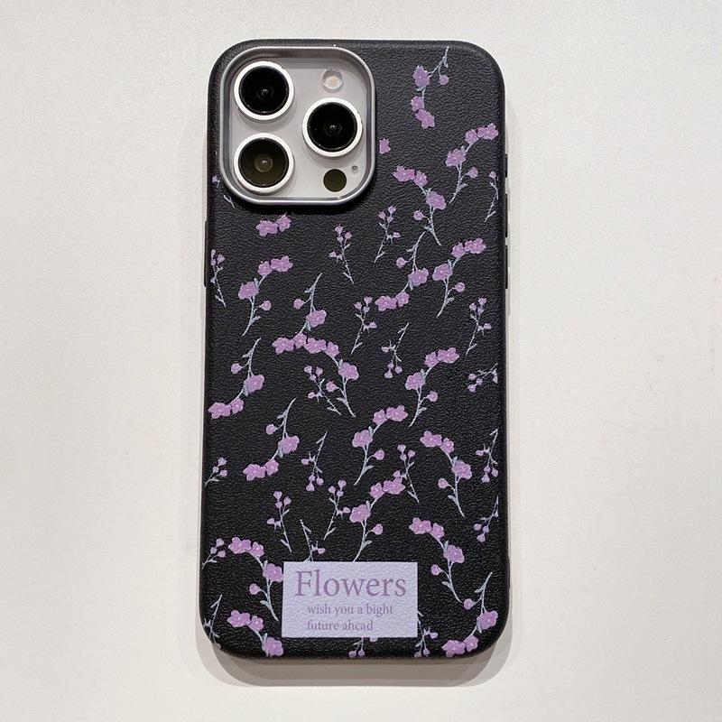 Hyunya Wind Small Floral Suitable for Samsung S26 Mobile Phone Case A17 Niche Advanced Leather Pattern S25plus Protective Case