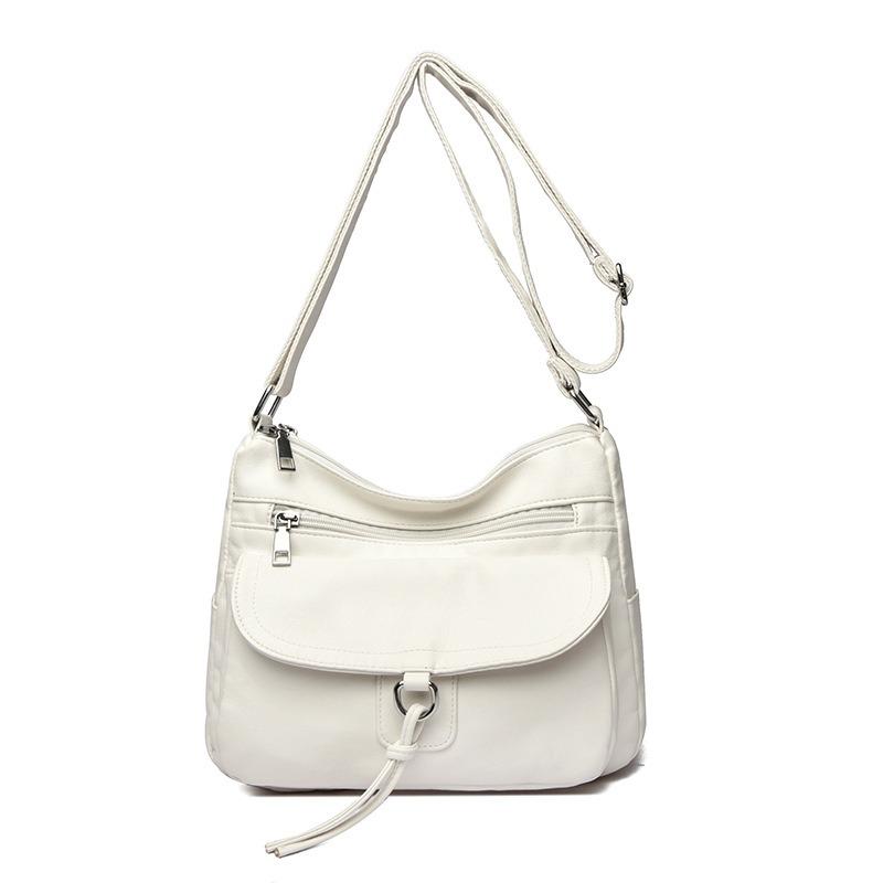 Women's bag Multi-pocket stylish and simple shoulder bag Casual light texture Large capacity messenger women's bag