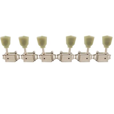 Musiclily Pro L3+R3 Vintage Kluson-Type Tuners for LP, SG, and Les Paul Electric/Acoustic Guitars, with Nickel Keystone Buttons