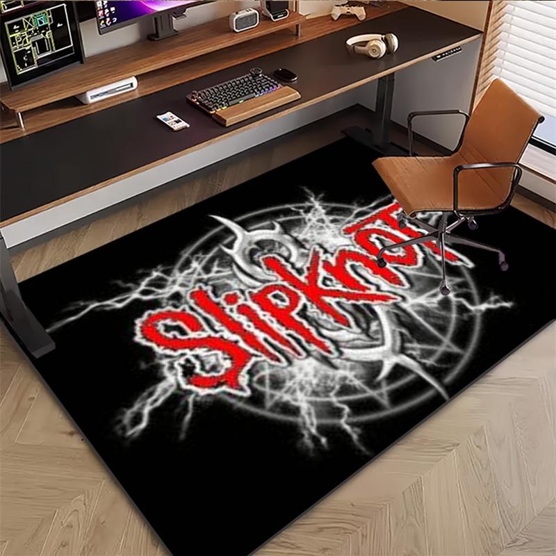 Slipknot Masked Band Members Group Area Rug Non Slip Mat, Rock Portrait Carpet for Heavy Metal Fan Home Decor