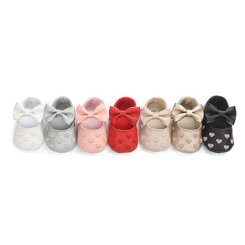 Newborn Baby Girls Shoes PU Leather Buckle First Walkers Big Bow Summer Princess Shoes Party Wedding Baby Girl Shoes