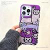 Cute Cat Stand Suitable for Apple 16pro Mobile Phone Case Iphone15 Protective Case 14 Glitter Powder 13 Soft Shell