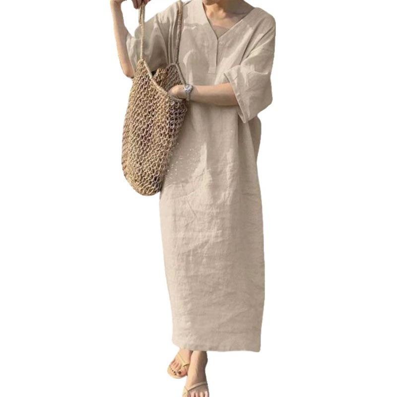 V-neck Short-sleeved Dress