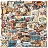 50 Transparent Retro Travel Sticker Pack Waterproof Transparent PET Handbook Decorative Guitar Notebook