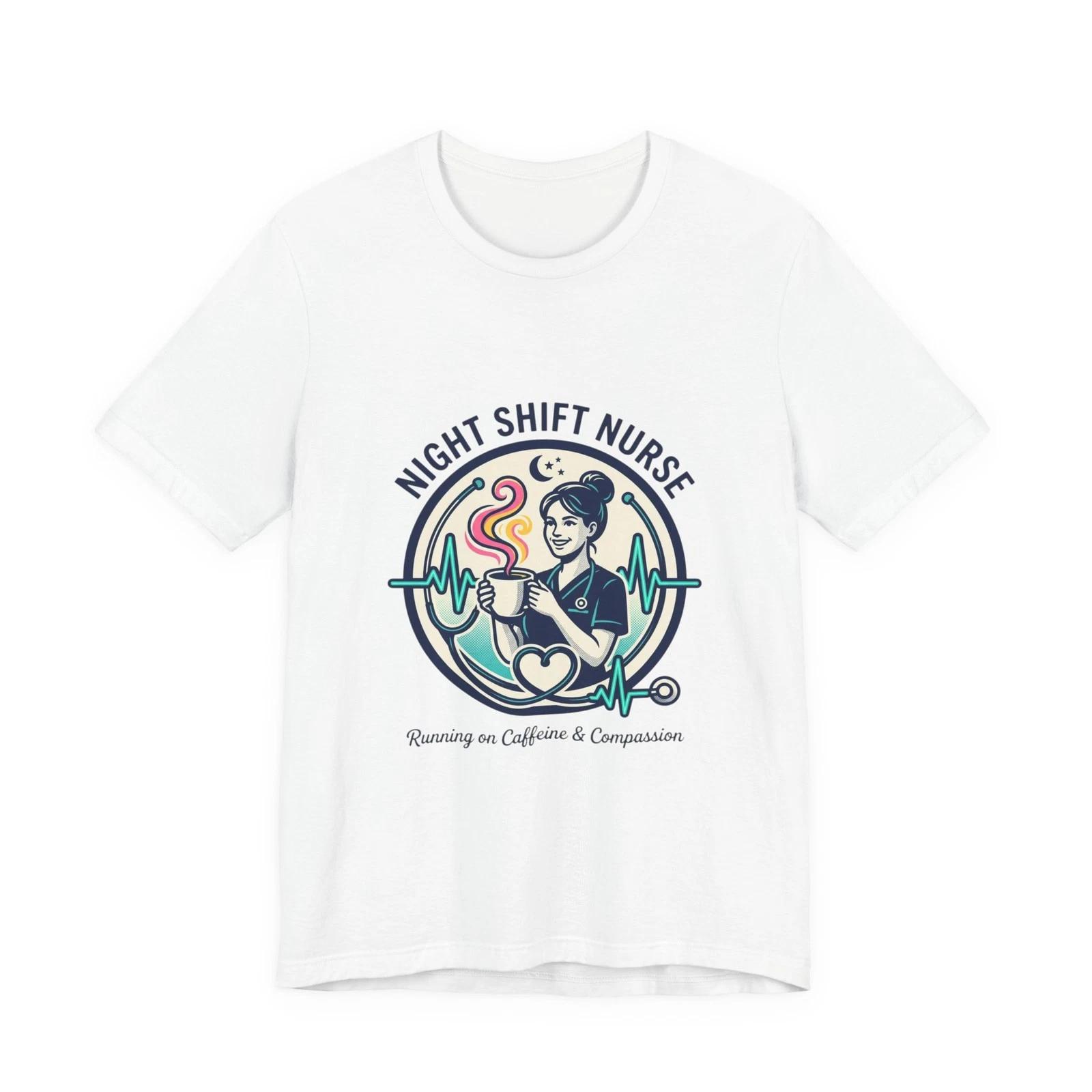 Night Shift Nurse Tee | RN shirt, stethoscope minimalist 3XL