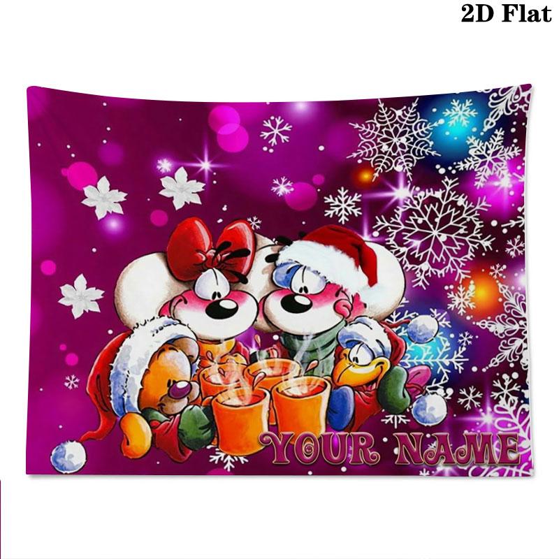 Diddl Custom Name Wall Tapestry Aesthetic Wall Hanging Printed Fabric Blanket Decorative Tapestries for Bedroom Living Room Home Decor