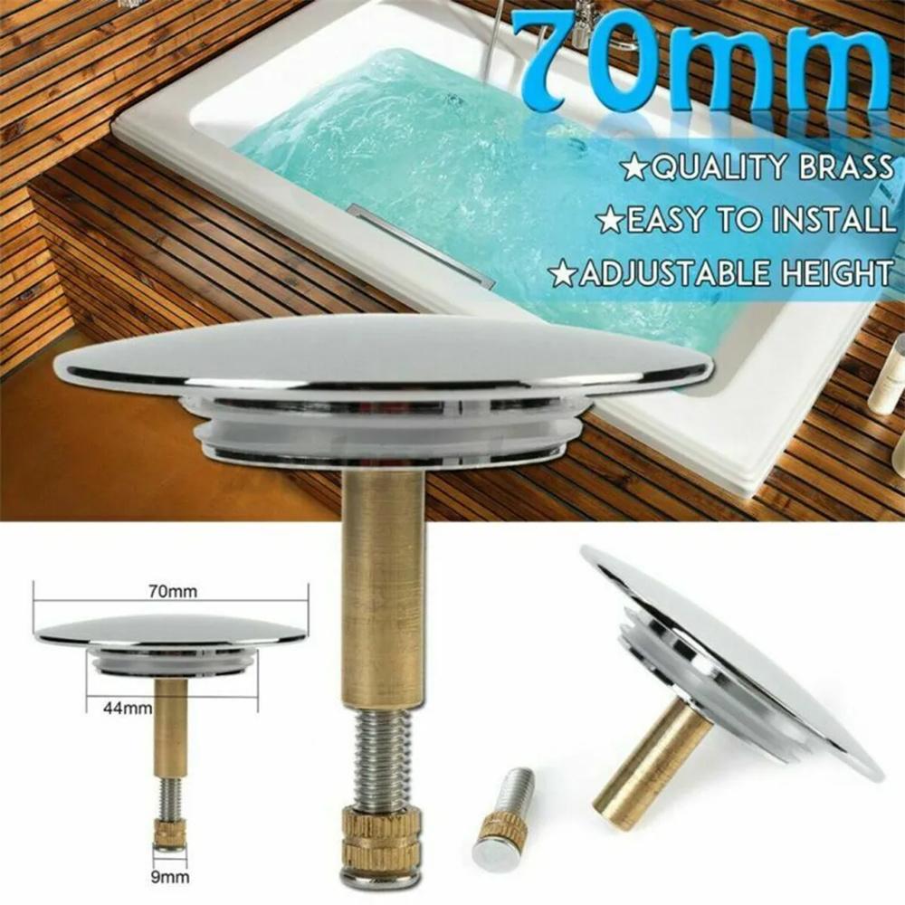 70mm Brass Drain Plug Cover For Kitchen Bathtub Sink Water Stopper Sealing Plug