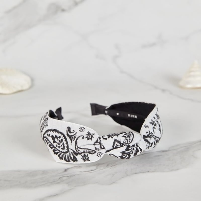MAIA Paisley Hairband - Knot Black