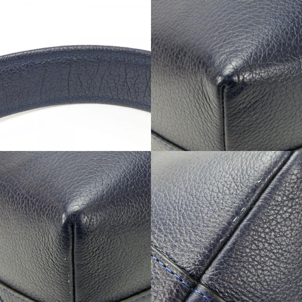 Used COACH Shoulder Bag F35684 leather Navy Shoulder