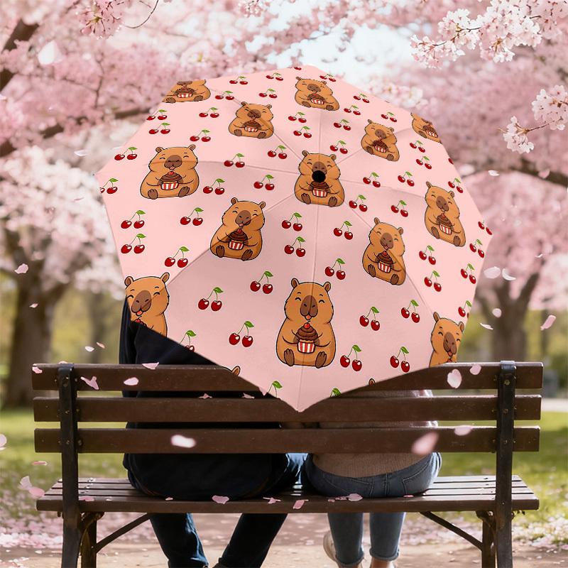 1 Stück Känguru Kirschschirm - 8 Speichen verstärkt, Automatisches Öffnen, Leicht & Langlebig, Süßes Modeaccessoire für Draußen - T323