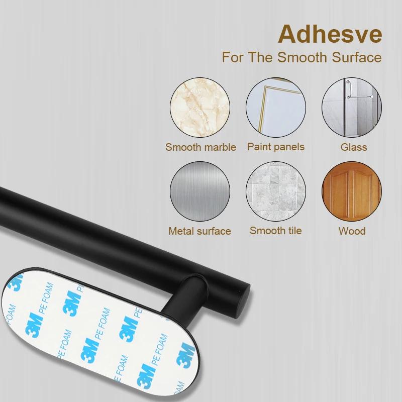 Adhesive Paper Towel Holder Toilet Roll Paper Holder Bathroom Punch-Free Roll Paper Holder Stainless Steel Black Gold Roll Rack