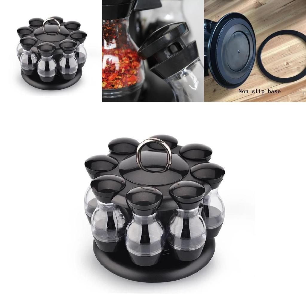 Stylish Rotatable Spice Storage With Solid Bottles For Restaurant Catering And Cooking Enthusiasts