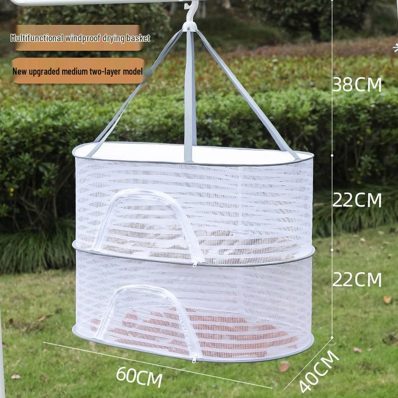 Windproof and Mosquito-proof Portable Folding Food Drying Rack for Vegetables and Fish