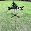 Birdhouse Wind Vane Iron Rustic Garden Weather Vane Outdoor Weather Vane with Ground Stake for Lawn Courtyard Decoration