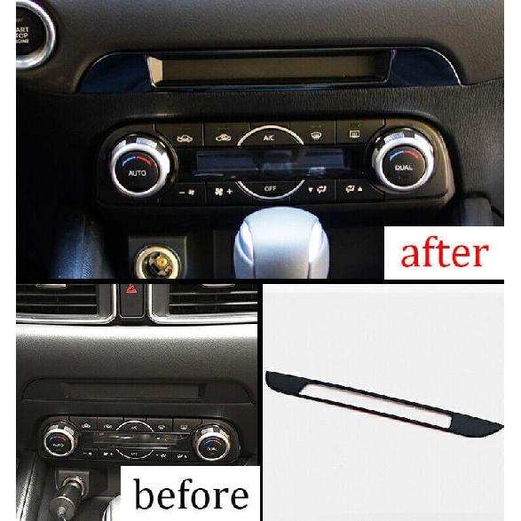 For Mazda CX-5 2017-2024 Black Titanium Center Console Dash CD AC Cover Trim 1PC