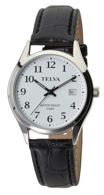 [Clefer] Analog Waterproof Date Leather Strap Thin TE-AM184-WTS Men's Black
