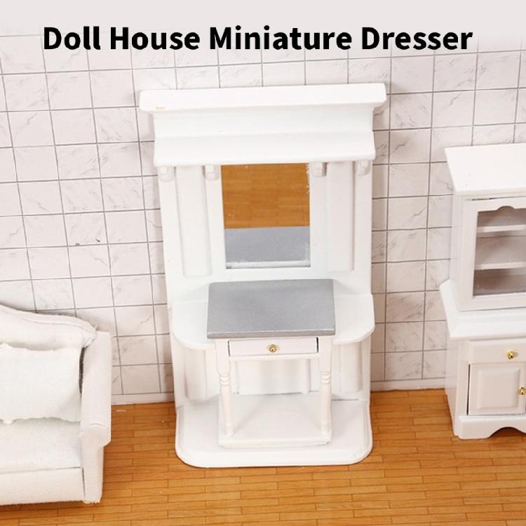 Traditional Themed White Mini Dresser 1/12 Scale Ideal For Small Room Arrangement