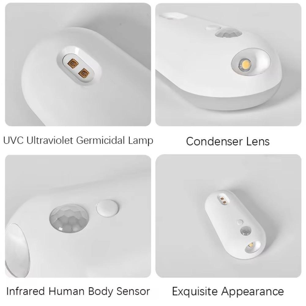 3 Brightness Levels UV Sterilization Light 120° Sensing Angle Motion Sensor Light Home Toilet