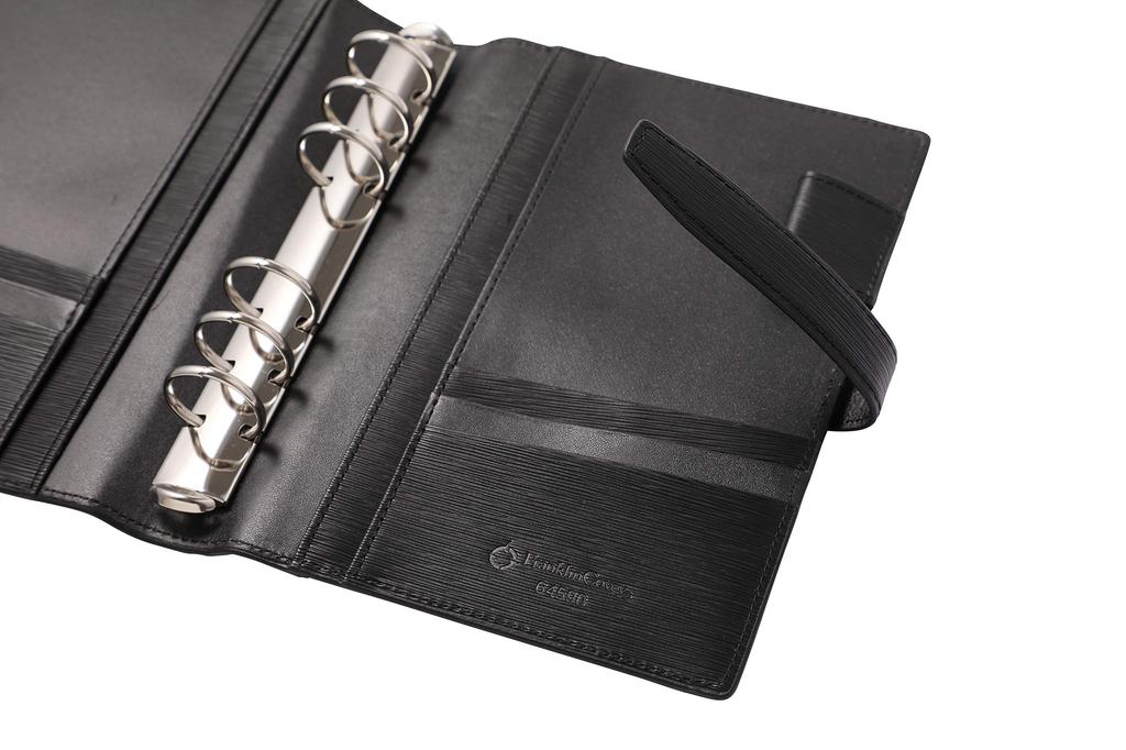 Franklin Planner Horsehair Embossed 2 Binder 64590 Compact Size 25mm Black