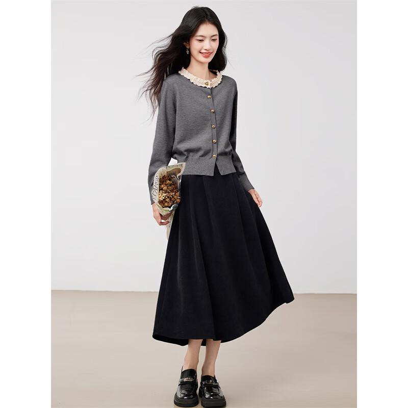 Women's Knit Cardigan & Skirt Two-Piece Set
