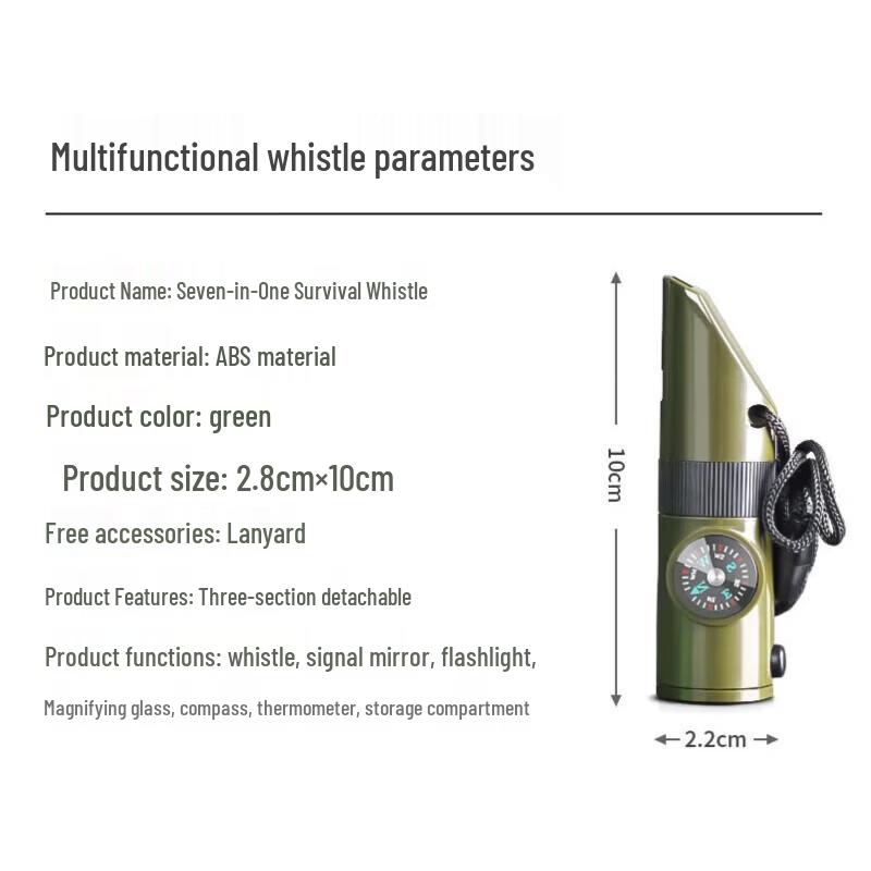 Zizhisheng 7-in-1 Survival Whistle Multi-tool