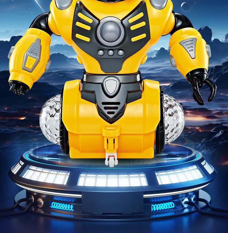 360° Rotating Electric Robot Toy with Lights & Music for Kids