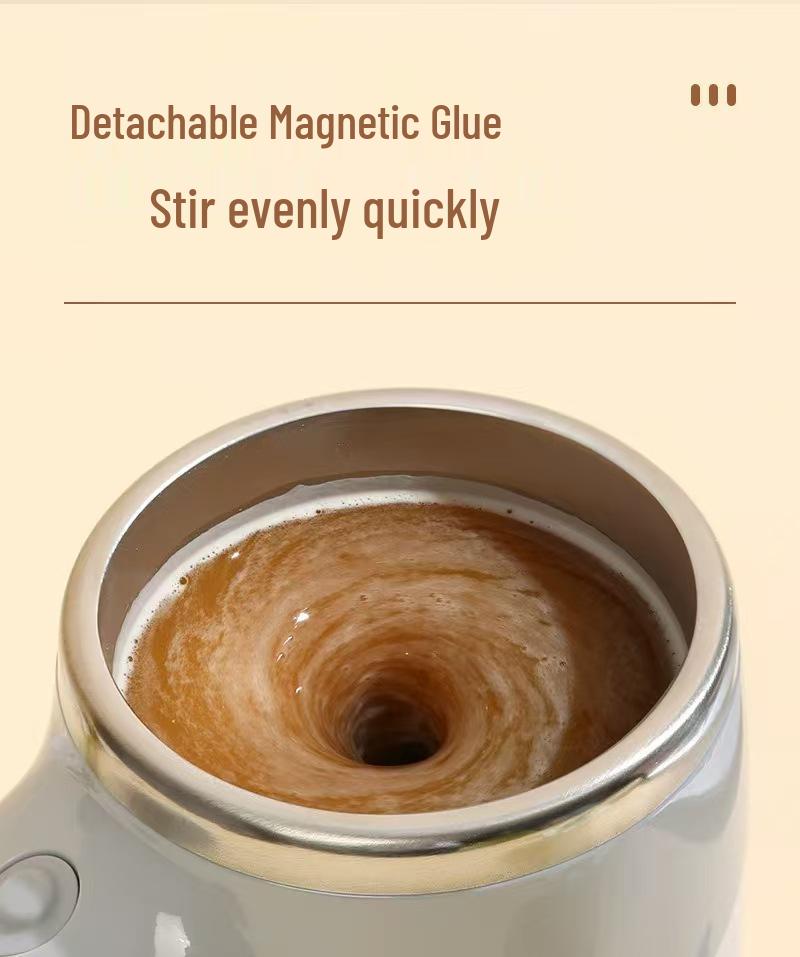 Portable Automatic Stainless Steel Magnetic Stirring Mug for Coffee & Protein Shakes