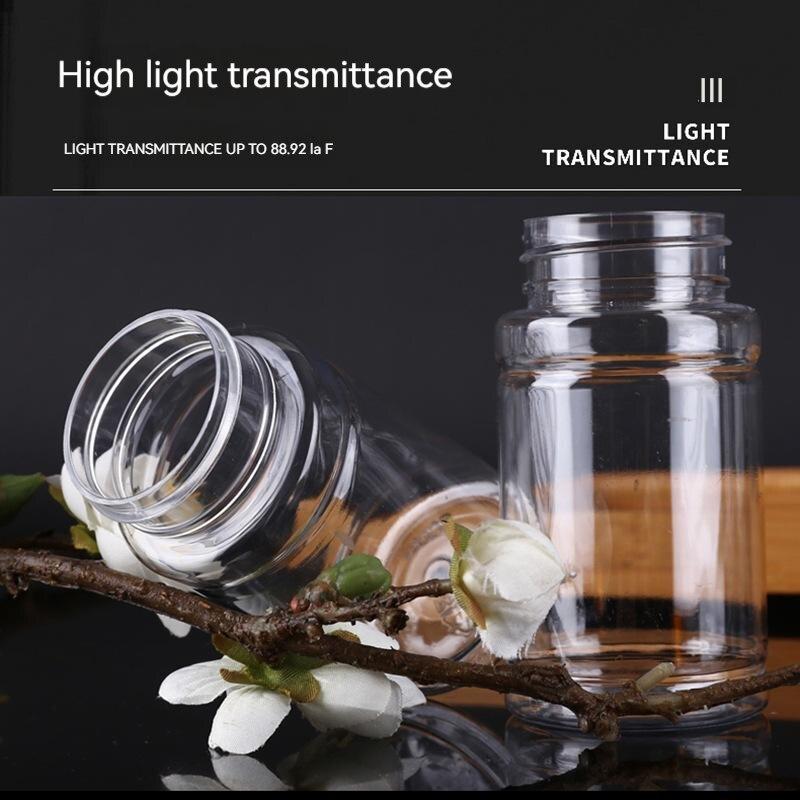 5pcs 200ml Plastic Bottle With Metal Cap Transparent Plastic Dried Fruit Bottle With Cap Empty Bottle Sealed Bottle Jar