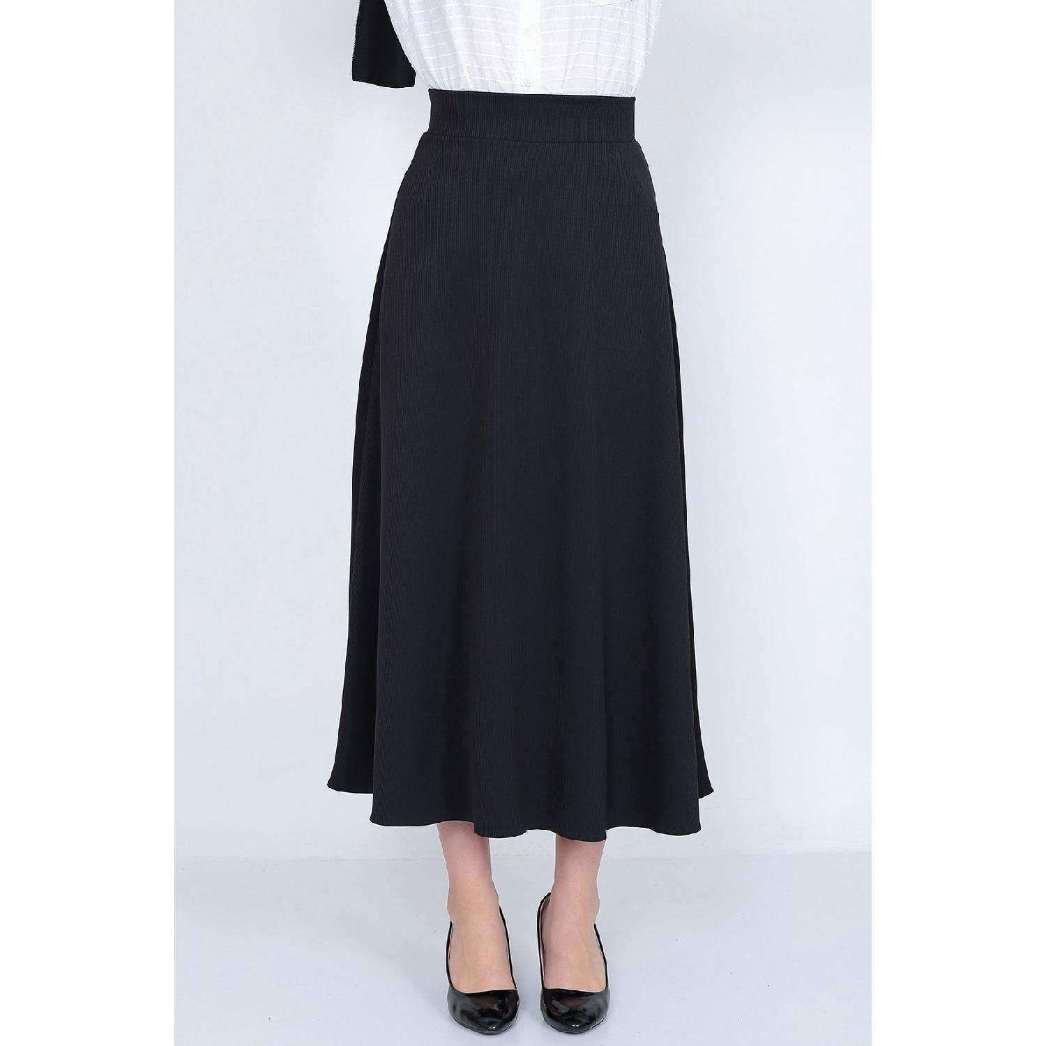 

Women s Black Hijab Long Corded Mevlana Skirt XS чорний